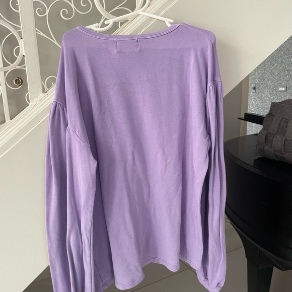 Bobo Choses Purple Long Sleeve Tee with Blue Graphic - Picture 2 of 2